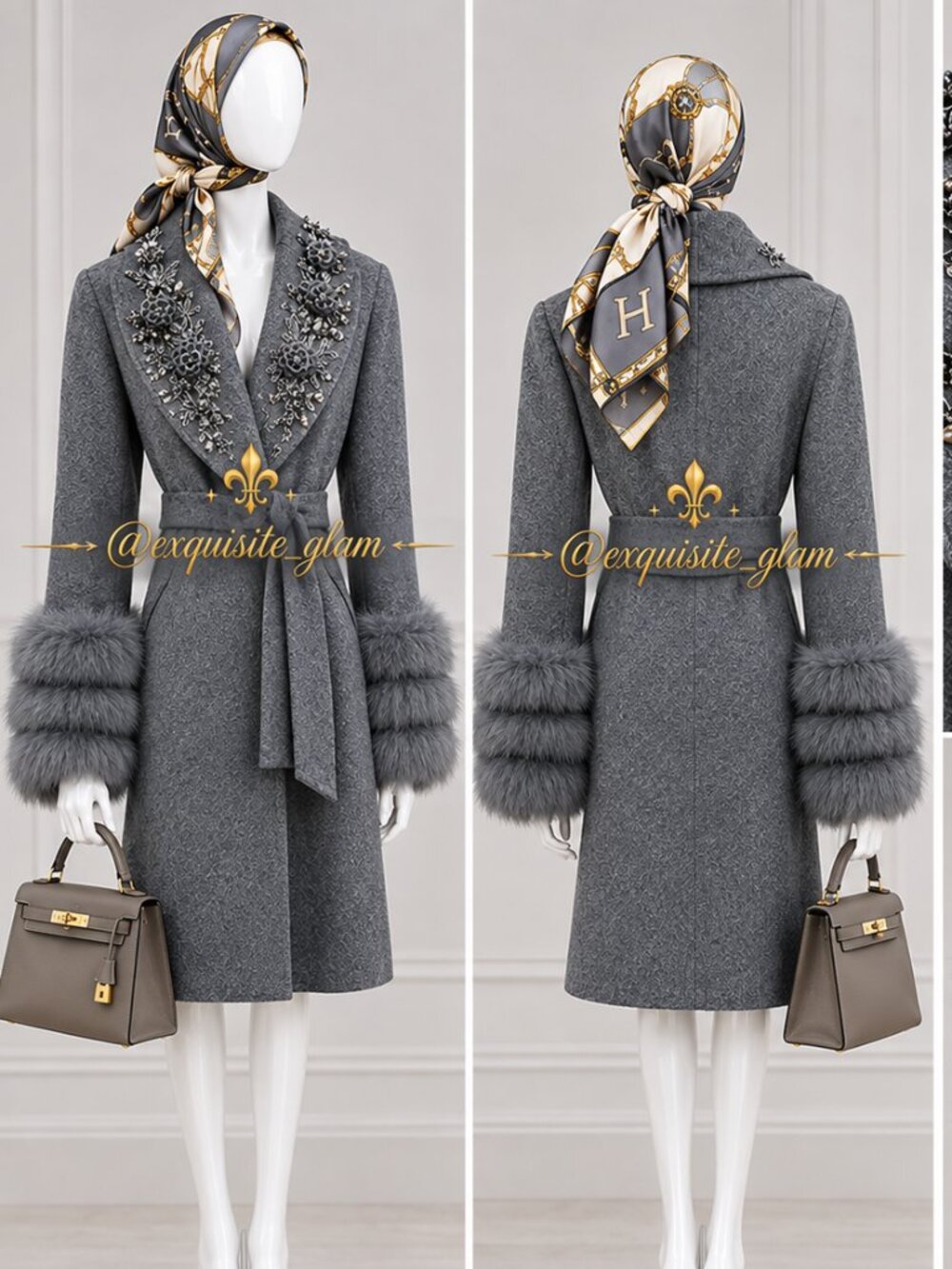 Gorgeous Jacket Coat Genuine Real Fur Runway Stylish Glamour Stroller Vest Cape